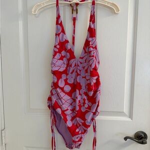Trina Turk Red and Purple  One Piece Swimsuit